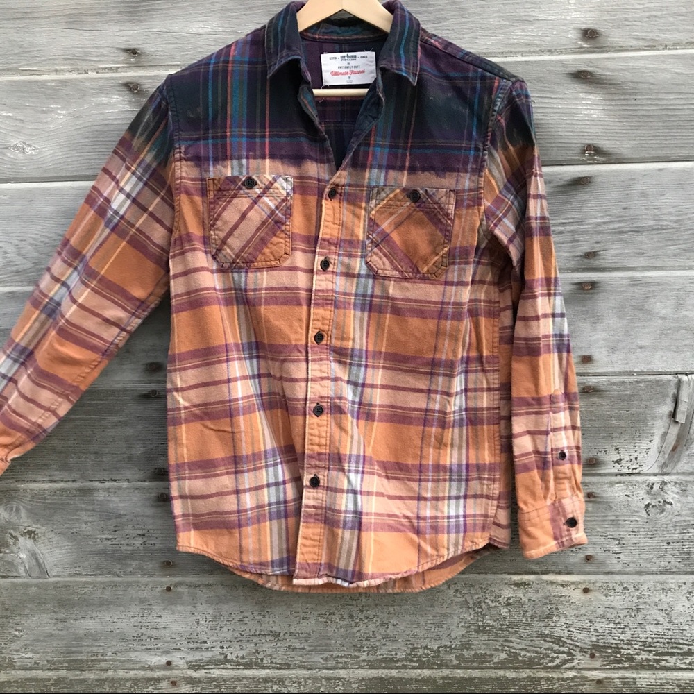 Urban Pipeline Flannel, bleach tiedye